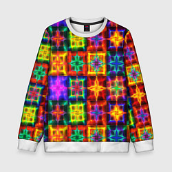 Свитшот детский Неоновое стекло абстракция, цвет: 3D-белый