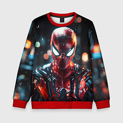 Свитшот детский Человек-паук и вспышки света, цвет: 3D-красный