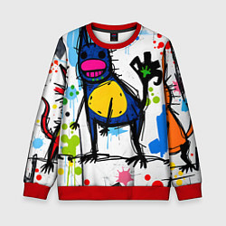 Свитшот детский Веселые зверята, цвет: 3D-красный