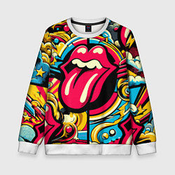 Детский свитшот Rolling Stones logo - pop art pattern