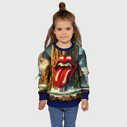 Свитшот детский Rolling Stones - sea rocks, цвет: 3D-синий — фото 2