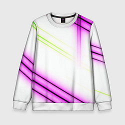 Свитшот детский Green white pink line, цвет: 3D-белый