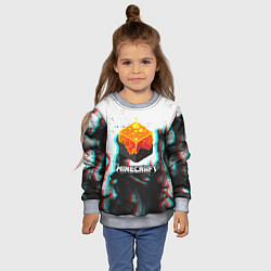 Свитшот детский Minecraft glitch, цвет: 3D-меланж — фото 2