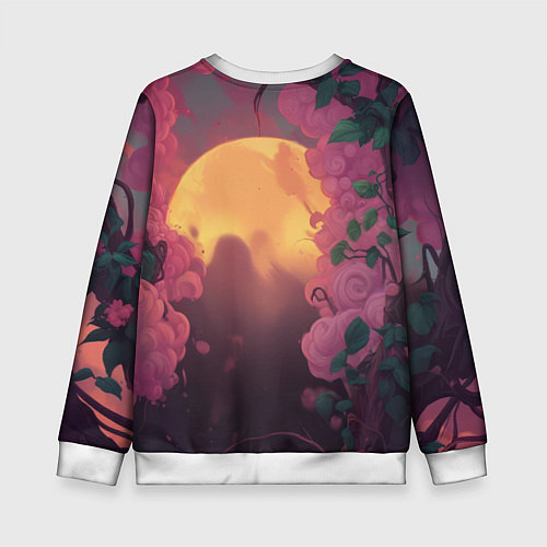 Детский свитшот Бэтмен и дерево с цветами / 3D-Белый – фото 2