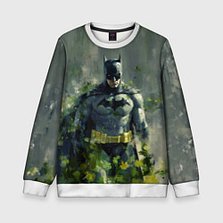 Свитшот детский Бэтмен зеленые краски, цвет: 3D-белый