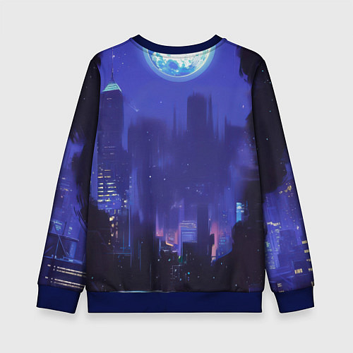 Детский свитшот Бэтмен в стойке победителя / 3D-Синий – фото 2