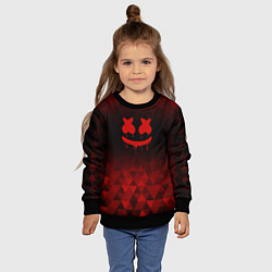 Свитшот детский Marshmello red poly, цвет: 3D-черный — фото 2