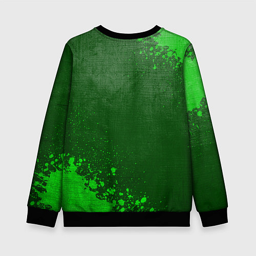Детский свитшот Skoda - green gradient вертикально / 3D-Черный – фото 2