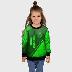 Свитшот детский Real Madrid - green gradient вертикально, цвет: 3D-черный — фото 2