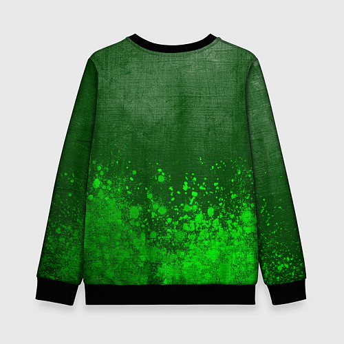 Детский свитшот Liverpool - green gradient посередине / 3D-Черный – фото 2