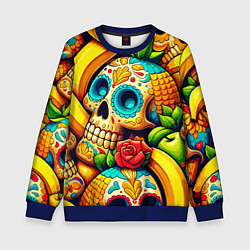 Детский свитшот Colorfull skulls and bananas - pop art pattern