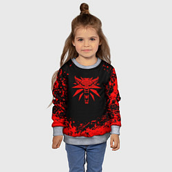 Свитшот детский Ведьмак красные краски, цвет: 3D-меланж — фото 2