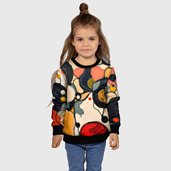 Свитшот детский Абстракция с кругами и краской, цвет: 3D-черный — фото 2