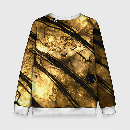 Детский свитшот Золото с черной текстурой / 3D-Белый – фото 2