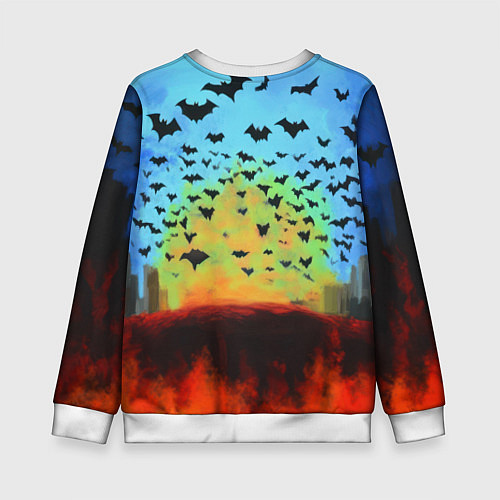 Детский свитшот Бэтмен и летучие мыши / 3D-Белый – фото 2
