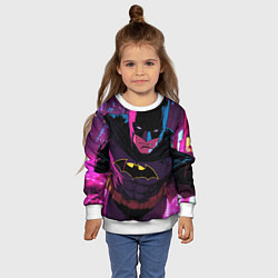 Свитшот детский Бэтмен в фиолетовом свете, цвет: 3D-белый — фото 2