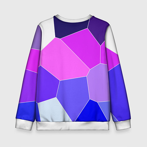 Детский свитшот Сине-розовый крупные фрагменты / 3D-Белый – фото 2