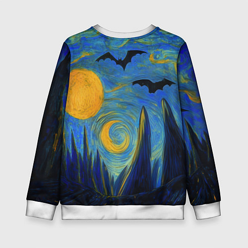 Детский свитшот Бэтмен в стиле Ван-Гога / 3D-Белый – фото 2