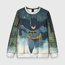 Свитшот детский Бэтмен старый стиль, цвет: 3D-белый