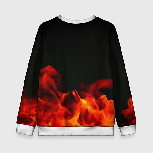Детский свитшот Doom огненная текстура / 3D-Белый – фото 2