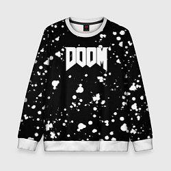 Детский свитшот Doom белые краски всплеск