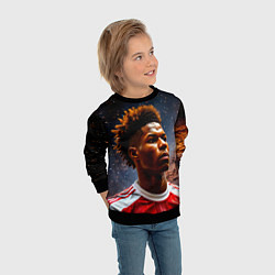 Свитшот детский Маркус Рашфорд и космос, цвет: 3D-черный — фото 2