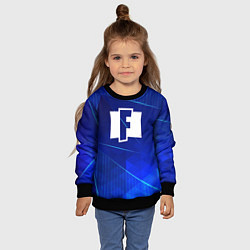Свитшот детский Fortnite blue poly, цвет: 3D-черный — фото 2