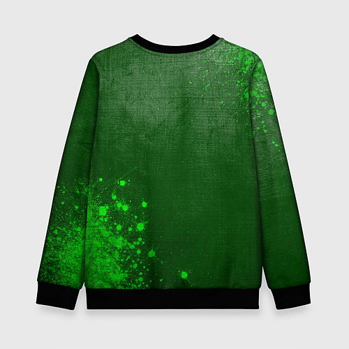 Детский свитшот Dota - green gradient вертикально / 3D-Черный – фото 2