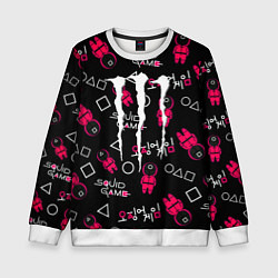 Свитшот детский Monster energy x Ojingeo geim, цвет: 3D-белый