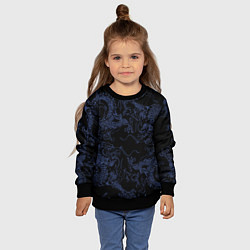 Свитшот детский Синий дракон на черном, цвет: 3D-черный — фото 2