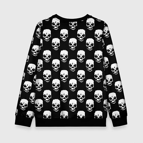 Детский свитшот AC DC rock skull / 3D-Черный – фото 2