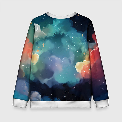 Детский свитшот Лисенок на облаках / 3D-Белый – фото 2