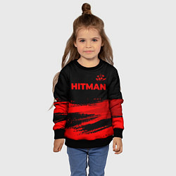 Свитшот детский Hitman - red gradient посередине, цвет: 3D-черный — фото 2