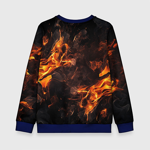 Детский свитшот Сектор газа огненный фон / 3D-Синий – фото 2