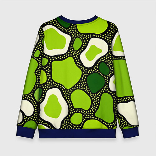 Детский свитшот Зеленая абстракция с кругами / 3D-Синий – фото 2