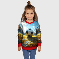 Свитшот детский Футбольный мяч на стадионе, цвет: 3D-красный — фото 2