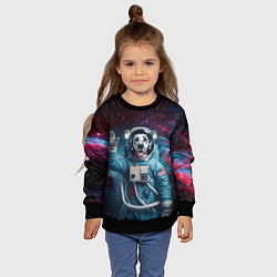 Свитшот детский Далматинец бравый космонавт - нейроарт, цвет: 3D-черный — фото 2