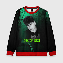 Свитшот детский Сектор газа зеленый фон, цвет: 3D-красный