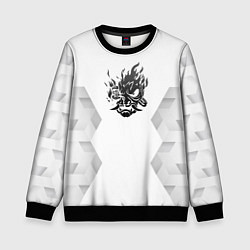 Свитшот детский Cyberpunk 2077 white poly, цвет: 3D-черный