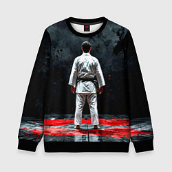 Свитшот детский Айкидоист на черном, цвет: 3D-черный