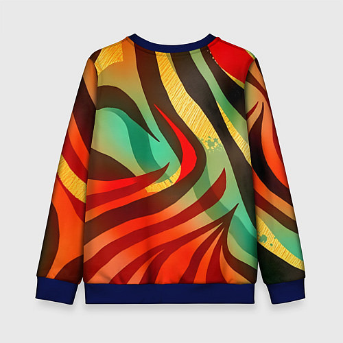 Детский свитшот Жаркая полосатая абстракция / 3D-Синий – фото 2