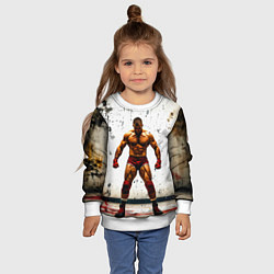 Свитшот детский Реслер на белом, цвет: 3D-белый — фото 2