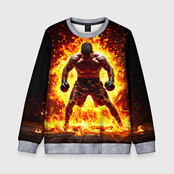 Свитшот детский Боксер в огне, цвет: 3D-меланж