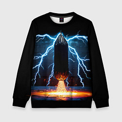 Свитшот детский Боксерская груша и молния, цвет: 3D-черный