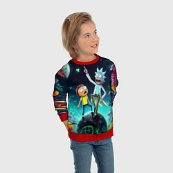 Свитшот детский Рик и Морти на планете сказочных грибов, цвет: 3D-красный — фото 2