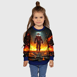 Свитшот детский Боксер в огне, цвет: 3D-синий — фото 2