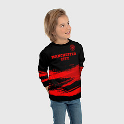 Свитшот детский Manchester City - red gradient посередине, цвет: 3D-черный — фото 2
