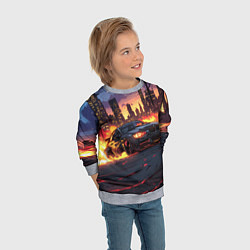 Свитшот детский BMW огненная дорога, цвет: 3D-меланж — фото 2