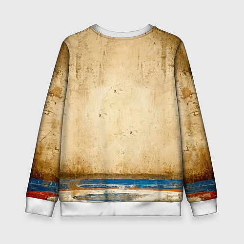 Детский свитшот Греко-римский борец на бежевом / 3D-Белый – фото 2