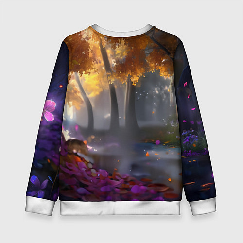 Детский свитшот BMW синие неоновые фары / 3D-Белый – фото 2